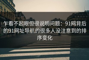 乍看不起眼但很说明问题：91网背后的91网址导航的很多人没注意到的排序变化